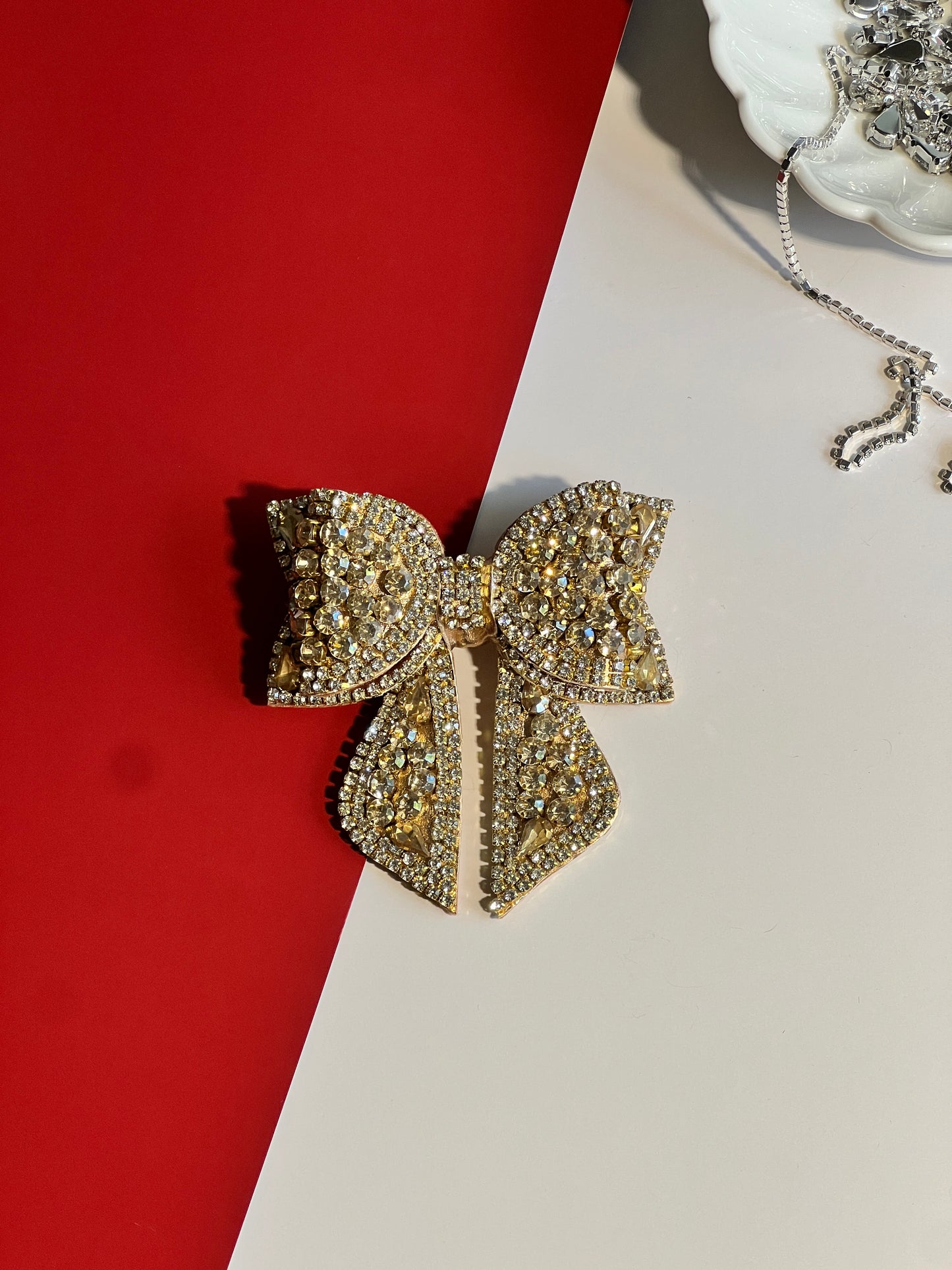 Golden Luster Hair Bow Clip