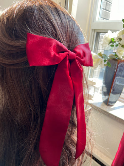 Deep Red Hazel Bow Clip