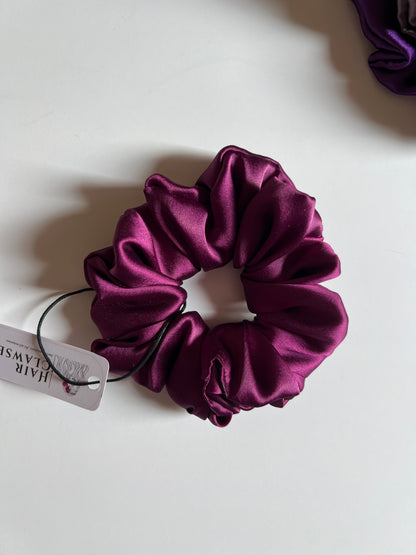 Egg Plant Large Satin Scrunchie - Mix and Match 4 for $25