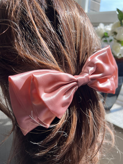 Black Luxe Satin Scarlet Bow