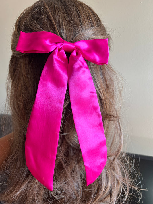 Barbie Pink - Luxe Satin Hazel Bow Clip