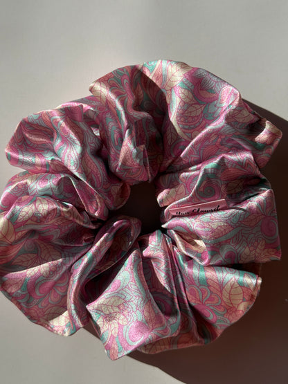 Soft Pastel Paisley - XL Satin Scrunchie